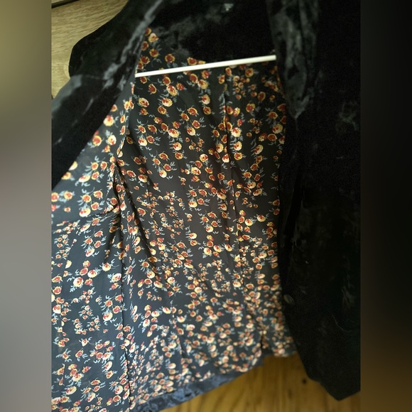 Sanctuary Jacket Womens Sz. Small Blazer Black Crushed Velvet 1 Button Lined - Picture 5 of 6